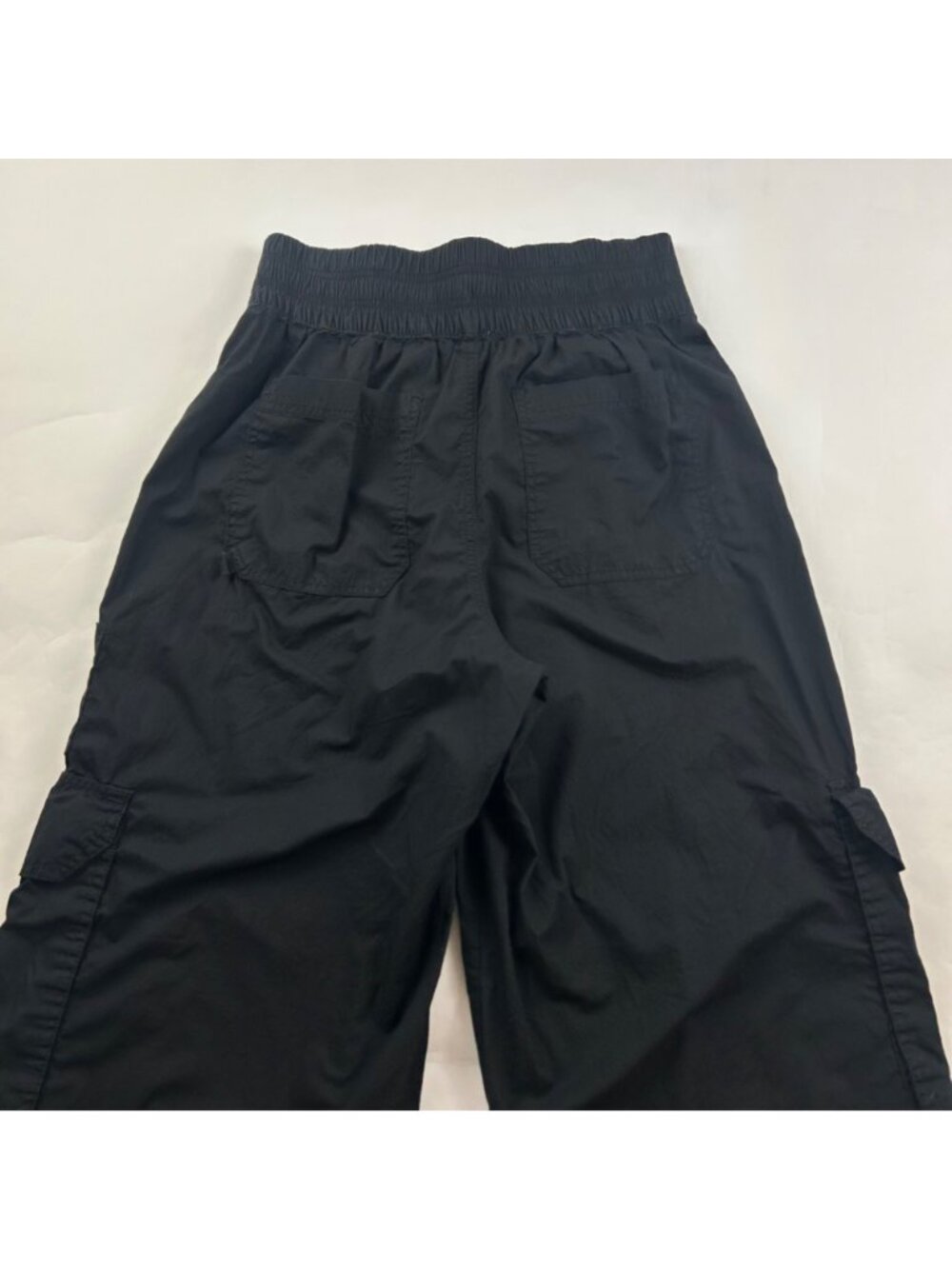 Aerie Black Lightweight Canvas Pull On Wide Leg Cargo Pant S - Picture 7 of 7
